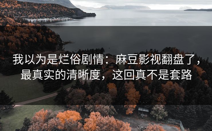我以为是烂俗剧情：麻豆影视翻盘了，最真实的清晰度，这回真不是套路